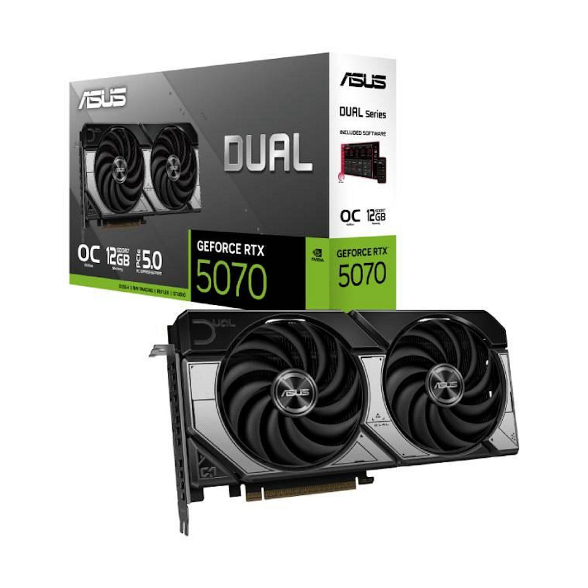 ASUS Dual GeForce RTXTM 5070 12GB GDDR7 OC (90YV0M17-M0NA00)