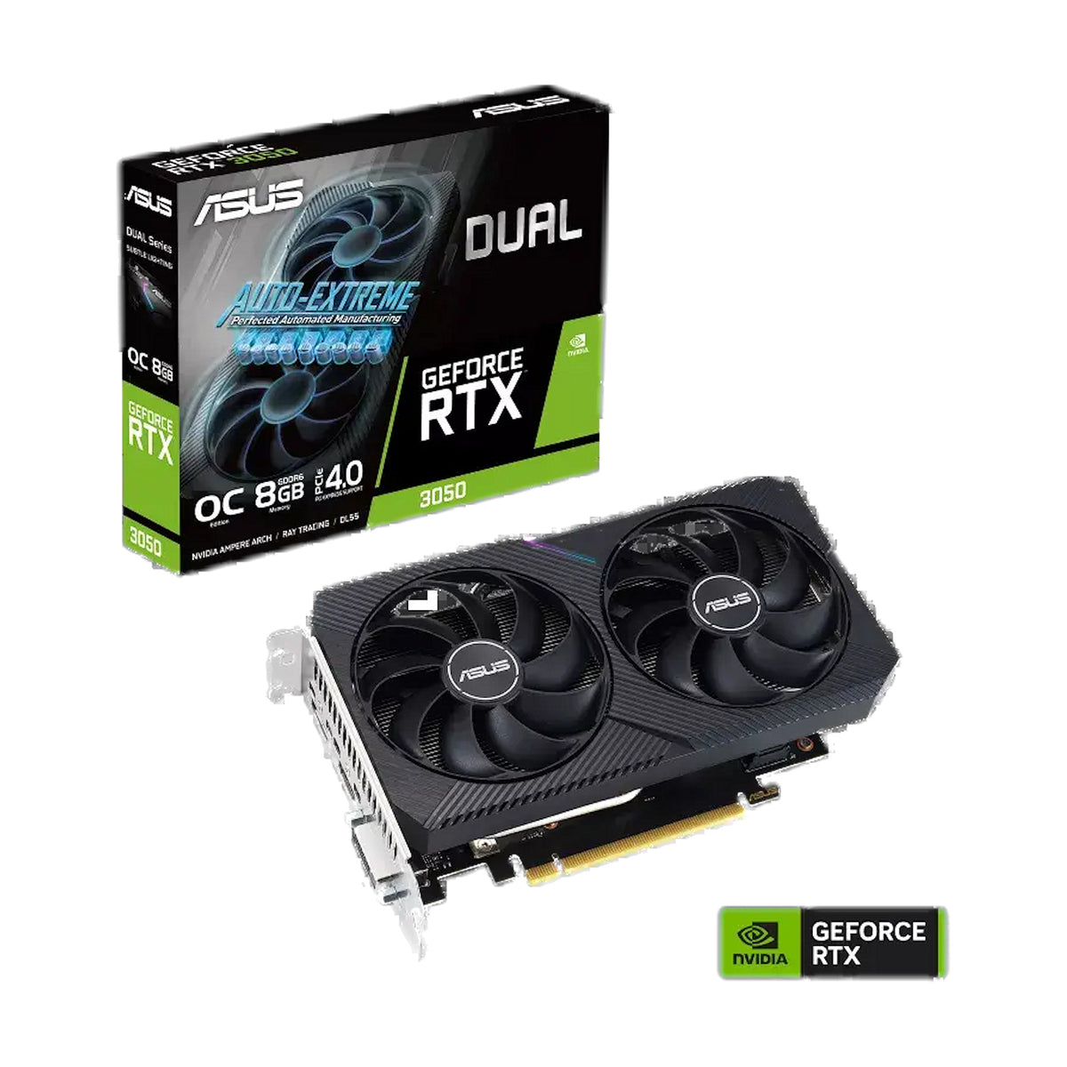 ASUS Dual GeForce RTXTM 3050 V2 OC Edition 8GB GDDR6 (90YV0GH6-M0NA00)