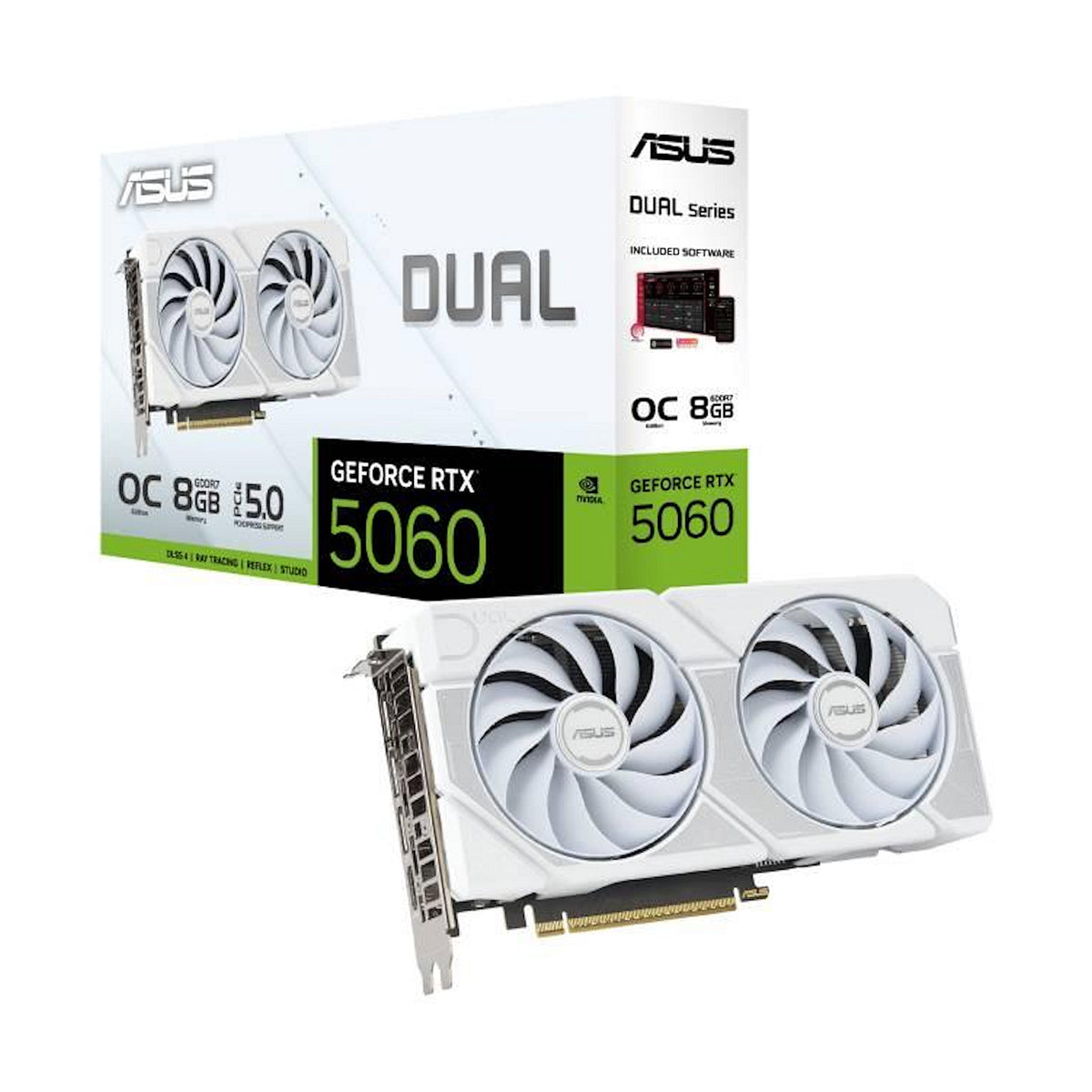 ASUS GeForce RTX 5060 OC DUAL-RTX5060-O8G-WHITE (90YV0N15-M0NA00)